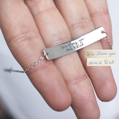 Personalised Engraved Handwriting Bracelet - Memorial Keepsake Gift for Women - Mothers Day Gifts