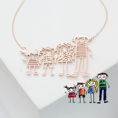 Personalised Necklace with Kids Artwork - Special Gifts for Mom and Grandma