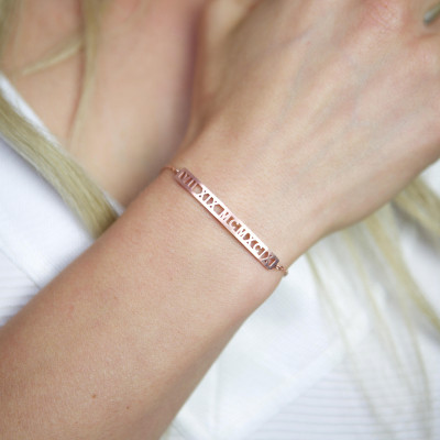 Customisable Roman Numeral Bracelet - Perfect Anniversary, Engagement, Wedding, Bridesmaid or Mother's Gift