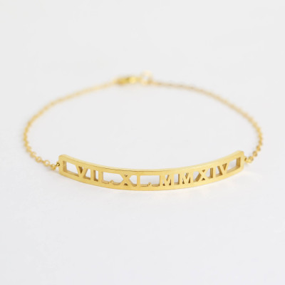 Customisable Roman Numeral Bracelet - Perfect Anniversary, Engagement, Wedding, Bridesmaid or Mother's Gift