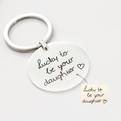 Personalised Kids Drawing Heart Keychain Engraved Baby Artwork Mom Gift Best Christmas Gift for Mom