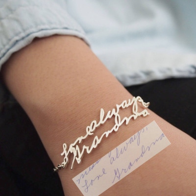 Personalised Custom Handwriting Bracelet - Signature Bangle - Memorial Keepsake Gift - Perfect for Mother's Day