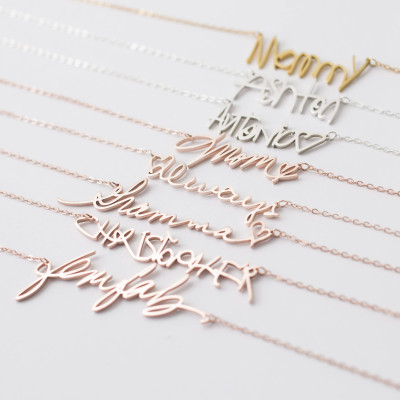 Custom Personalised Handwriting Jewellery, Signature Necklace Keepsake Gift, Memorial Meaningful Gift for Mother - NH01