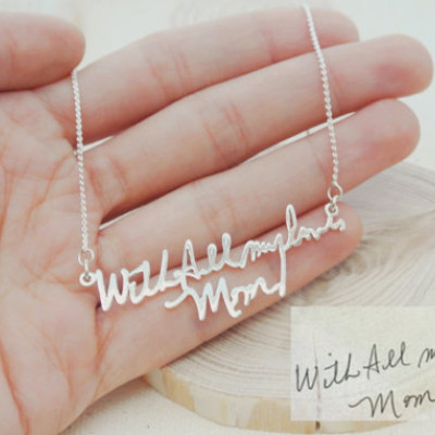 Personalised Handwriting Jewellery Necklace, Custom Mom Gift for Christmas - NH01