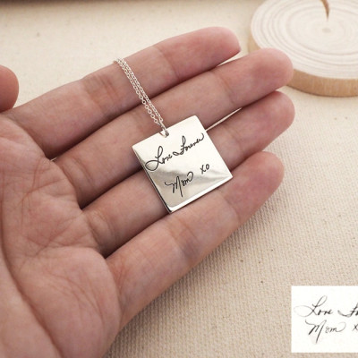 Custom Handwriting Necklace - Handwriting Jewellery Memorial Keepsake - Signature Gift for Mom