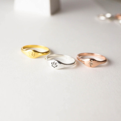 Personalised Initial/Name Ring in Sterling Silver - Customisable Jewellery for New Moms, Bridesmaids - RM34F46