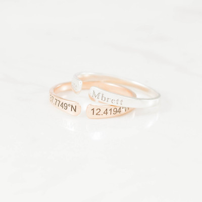 Personalised Stacking Name Midi Ring - Adjustable Skinny Ring - Perfect Gift for Mom - Christmas Stocking Stuffer
