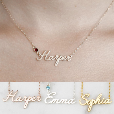 Customised Personalised Name Necklace Jewellery Gift for Baby Girl, Children, Mom, Bridesmaid