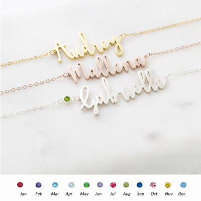 Customised Personalised Name Necklace Jewellery Gift for Baby Girl, Children, Mom, Bridesmaid