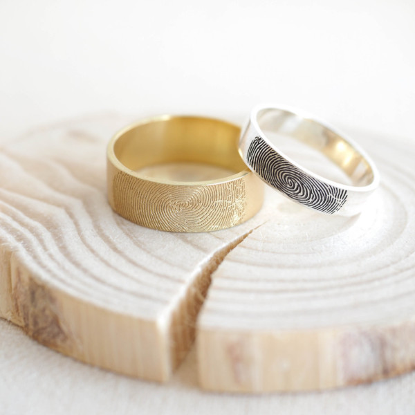 Personalised Father's Day Gift: Fingerprint Band Eternity Wedding Ring