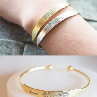 Custom Fingerprint Keepsake Bracelet for Kids - Memorial Jewellery for Mom - Perfect Gift