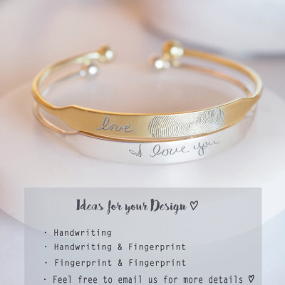 Custom Fingerprint Keepsake Bracelet for Kids - Memorial Jewellery for Mom - Perfect Gift