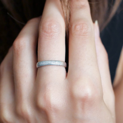 Personalised Half Round Custom Fingerprint Ring Jewellery for Memorial or Wedding Band Gift Idea - RM29