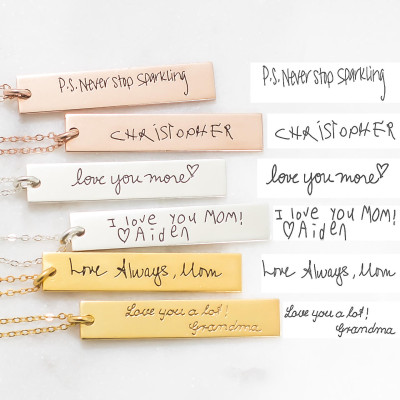 Personalised Handwriting Necklace - Customize Signature Jewellery - Memorial Keepsake Gift for Mom