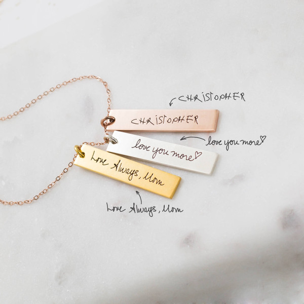 Personalised Handwriting Necklace - Customize Signature Jewellery - Memorial Keepsake Gift for Mom