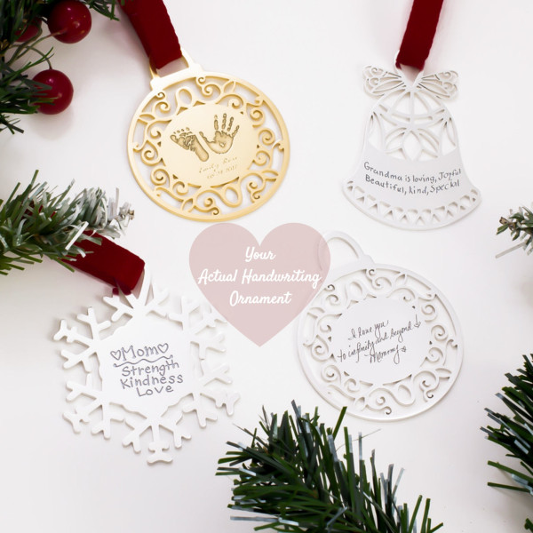 Custom Handwritten Ornament - Personalised Christmas Ornament - Baby's 1st Christmas - Decoration & Gift for Grandma
