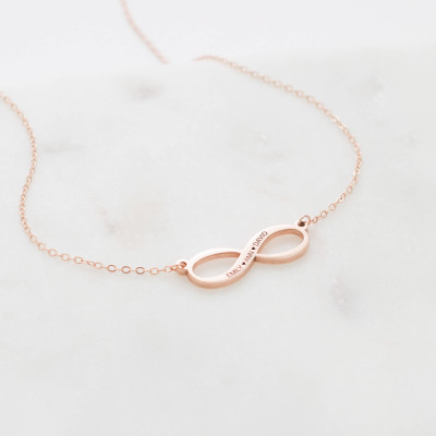 Silver Infinity Summer Necklace - Personalised Custom Family Sisters Charms - Infinity Jewellery Gift for Christmas - NM36F30