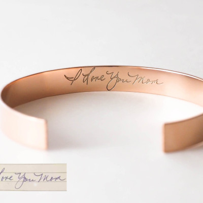 Memorial Bangle Bracelet - Sentimental Jewellery with Handwriting or Signature - Sympathy, Mother's Gift