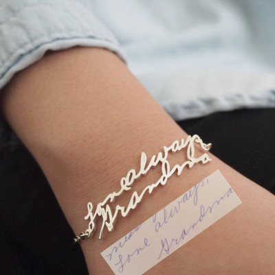 Personalised Handwriting Bracelet - Custom Keepsake Jewellery - Memorial Signature Jewellery - MOTHER Gift