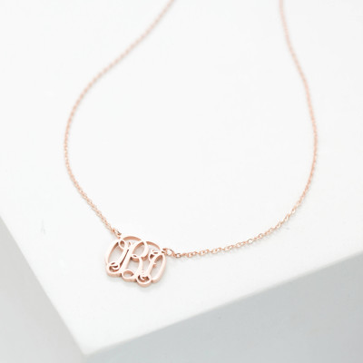 Personalised Gold Monogram Necklace Jewellery - Your Initials Wedding Bridesmaid Gift