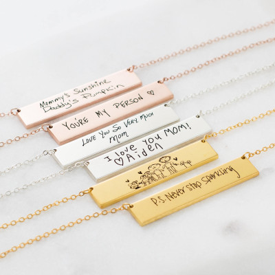 Personalised Jewellery Keepsake with Handwritten Drawing Necklace - Best Gift for Memorial Loss of Loved One