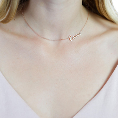 Personalised Asymmetrical Name Necklace - Statement Custom Jewellery - Off-Centered Initial or Name Choker - Ideal Teenage Gift.