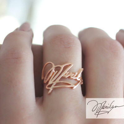 Personalised Signature Jewellery Ring in Sterling Silver - Custom Handwriting Name Ring - Memorial Gift Idea - Perfect for Mom