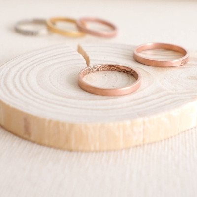 Custom Baby Fingerprint Ring Jewellery - Skinny Wedding Band w Fingerprint - Personalised Christmas Gift - Perfect for Couples