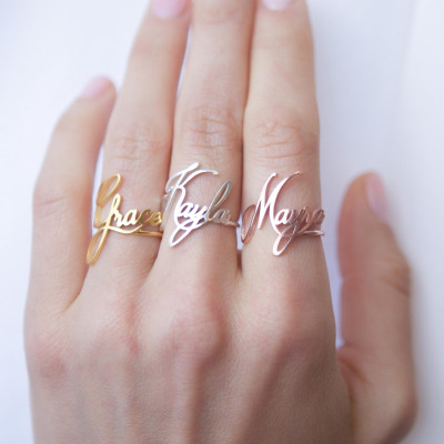 Stacking Custom Name Ring for Children - Personalised Bridesmaid or Mother's Gift Jewellery