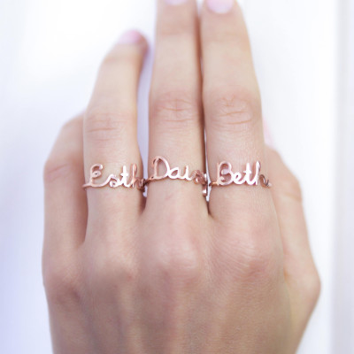 Stacking Name Ring • Custom Name Jewelry • Children Name Ring • Personalized Jewelry • Bridesmaid Gift • Meaningful Mother's Gift • RM02F51