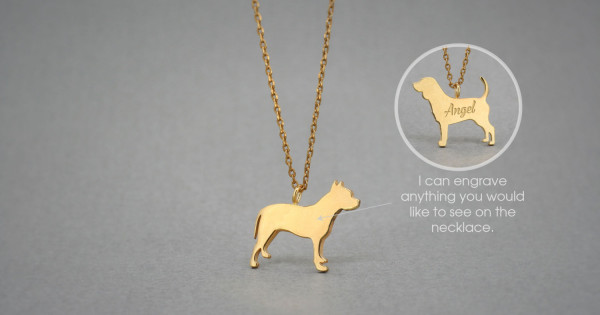 Gold pitbull outlet necklace