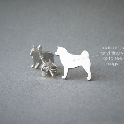 Custom Akita Inu Dog Breed Name Earrings - Perfect Dog Gift Idea