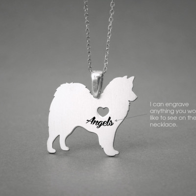 Personalised American Eskimo Dog Breed Name Necklace - Jewellery Gift