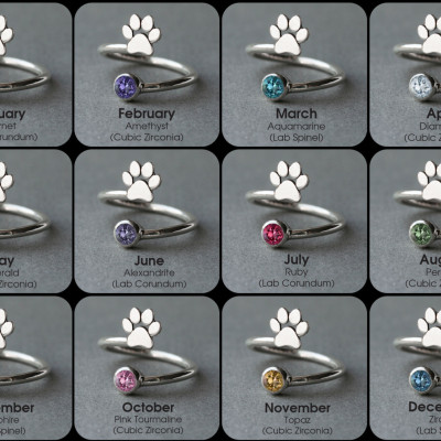 Handcrafted Dachshund Birthstone Ring - Adjustable Dog Jewellery for Pet Lovers