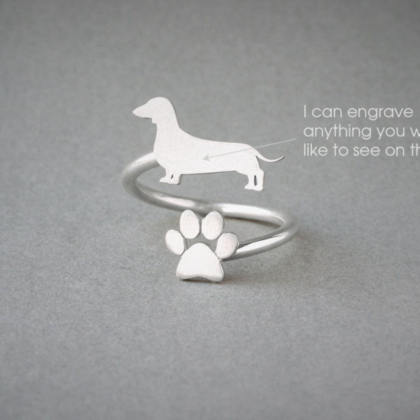 Paw Ring for Dachshunds - Silver, Gold, or Rose Plated