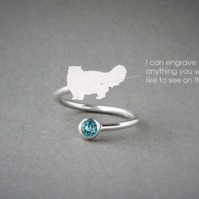 Beautiful Adjustable Spiral Cat Birthstone Ring - Perfect Gift for Cat Lovers