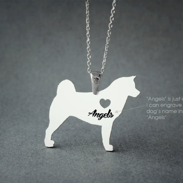 Personalised Akita Inu Dog Name Custom Necklace - Perfect Dog Gift Idea for Hachiko Lovers