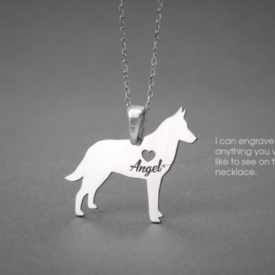 BELGIAN MALINOIS NAME Necklace - Belgian Malinois Name Jewelry - Personalised Necklace - Dog breed Necklace- Dog Necklace