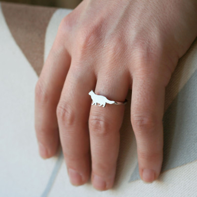 Get a Elegant Dog Breed Ring - Bull Terrier in Silver, Gold, or Rose Plated