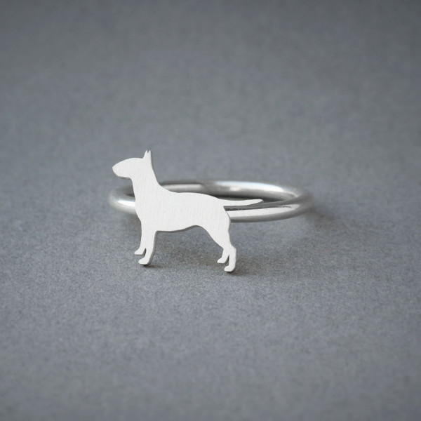 Get a Elegant Dog Breed Ring - Bull Terrier in Silver, Gold, or Rose Plated