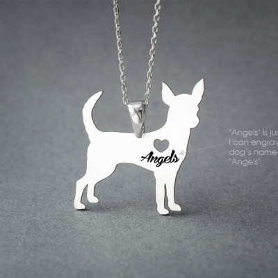 CHIHUAHUA NAME Necklace - CHIHUAHUA Name Necklace - Personalised Necklace - Dog Jewelry - Dog breed Necklace - Dog Necklace