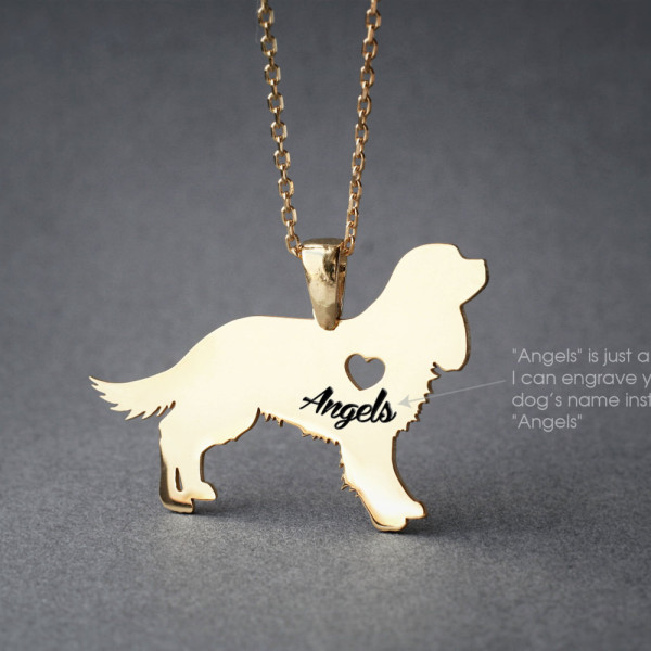 Personalised King Charles Spaniel Dog Breed Necklace