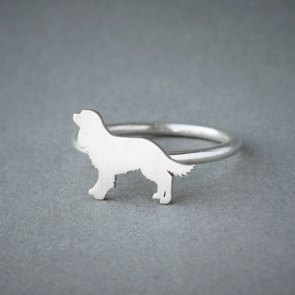 King Charles Cavalier Spaniel Dog Breed Ring - Silver, Gold or Rose Plated