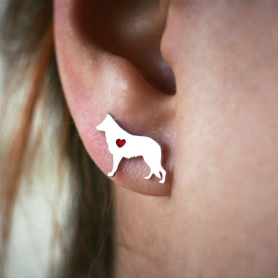 Cute Dachshund Name Earrings - Shorthaired Dog Breed Jewellery - Doxie Studs for Animal Lovers
