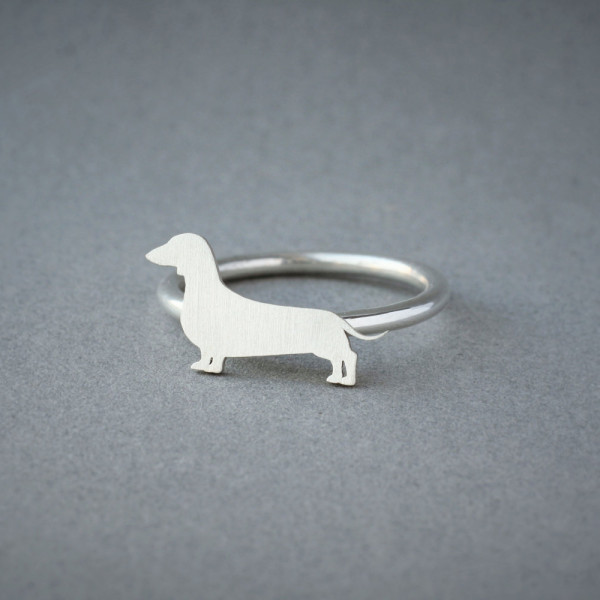 Dachshund Dog Breed Ring in Silver, Gold or Rose - Unique Pet Jewellery