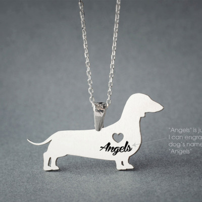 Personalised Dachshund Shorthaired Dog Breed Necklace