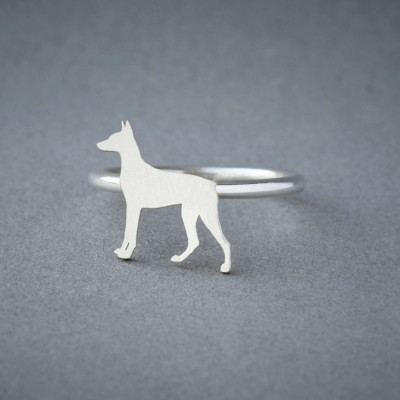 DOBERMAN RING / Doberman Ring / Silver Dog Ring / Dog Breed Ring / Silver, Gold Plated or Rose Plated.