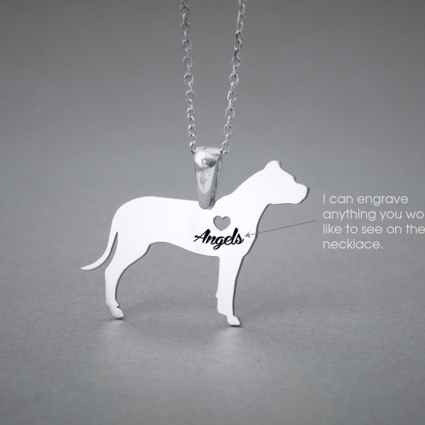 Customised Dogo Argentino Pet Name Necklace - Personalised Dog Breed Jewellery