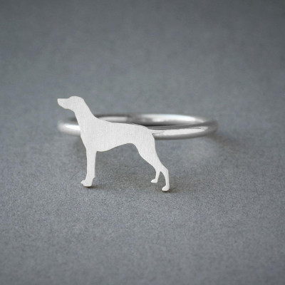 Silver Dog Breed Ring - Dog Ring - German Pointer - Silver, Gold and Rose Plated