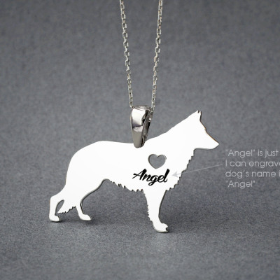 Personalised German Shepherd Dog Name Necklace - Custom Dog Gift Necklace